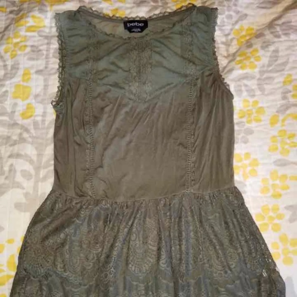 Bebe olive green peplum tank