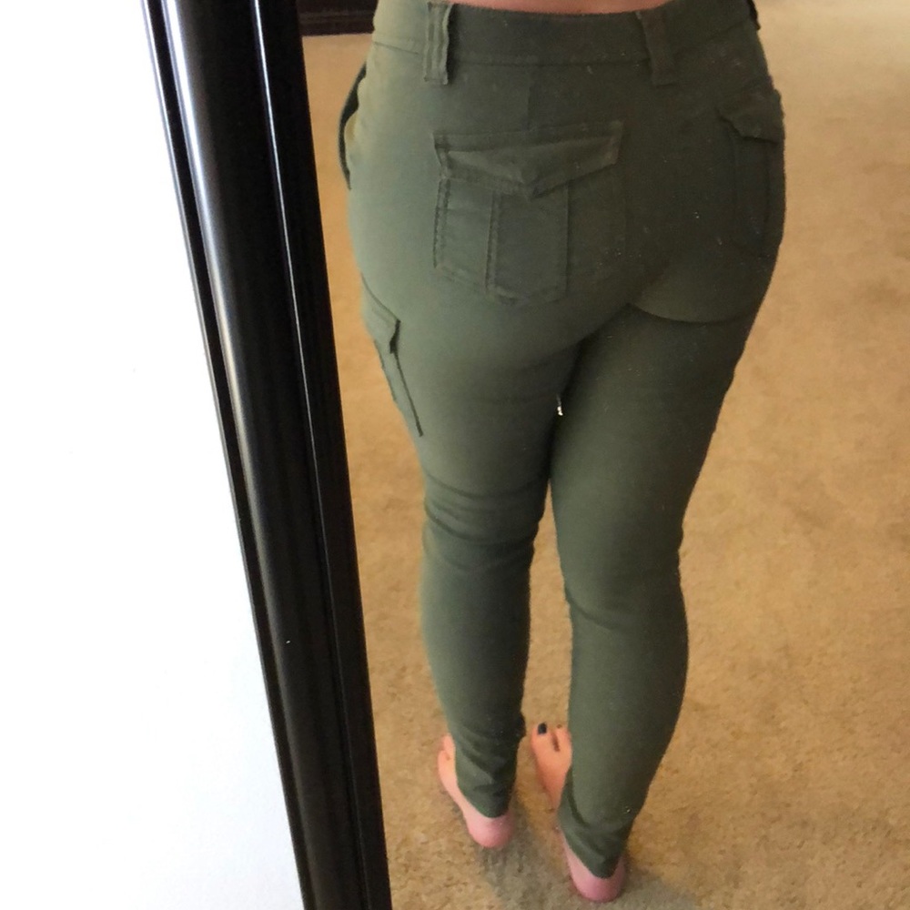 Army green jeggings