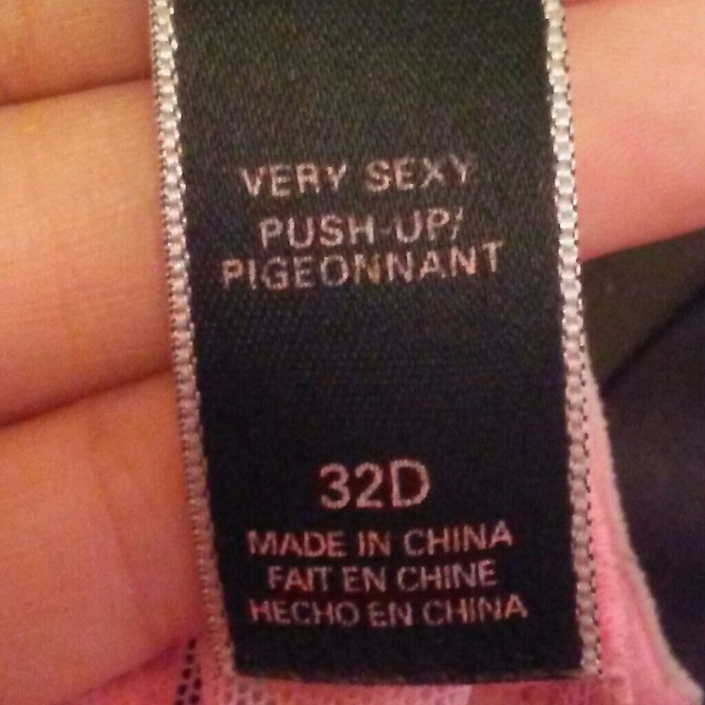 VS pink lace very sexy push up bra 32D