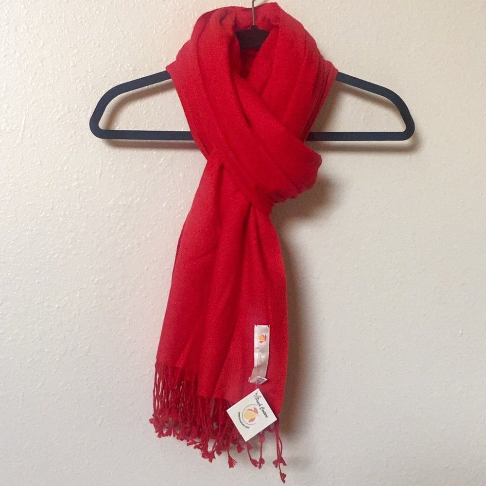 NWT 100% Cashmere Red Scarf