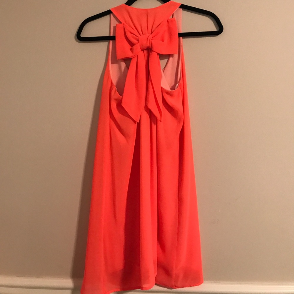 Coral shift dress