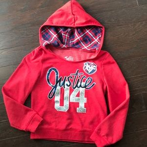 Red Justice size 10 hoodie