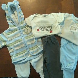 0-3 Baby boy bundle onesie pants jacket Carters