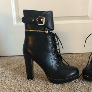 Brand New Black and Gold Boots High Heeled Boots