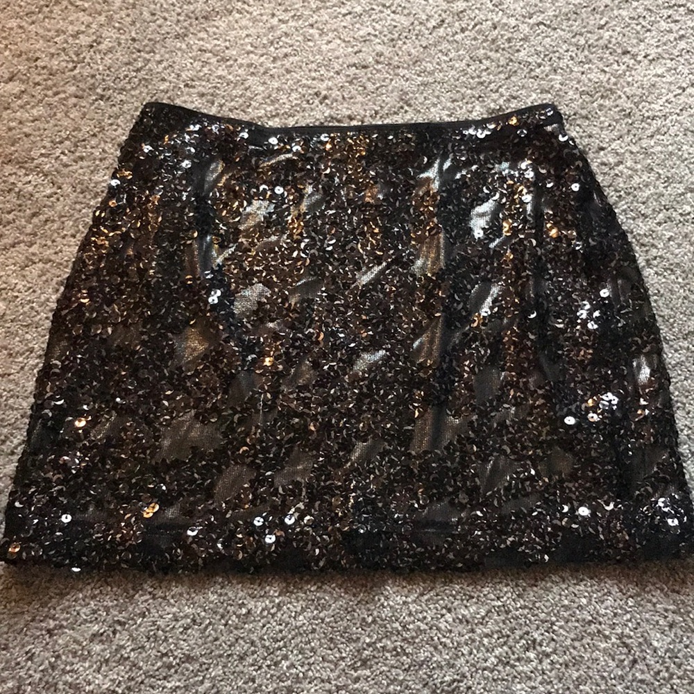 Black rhinestone mini skirt