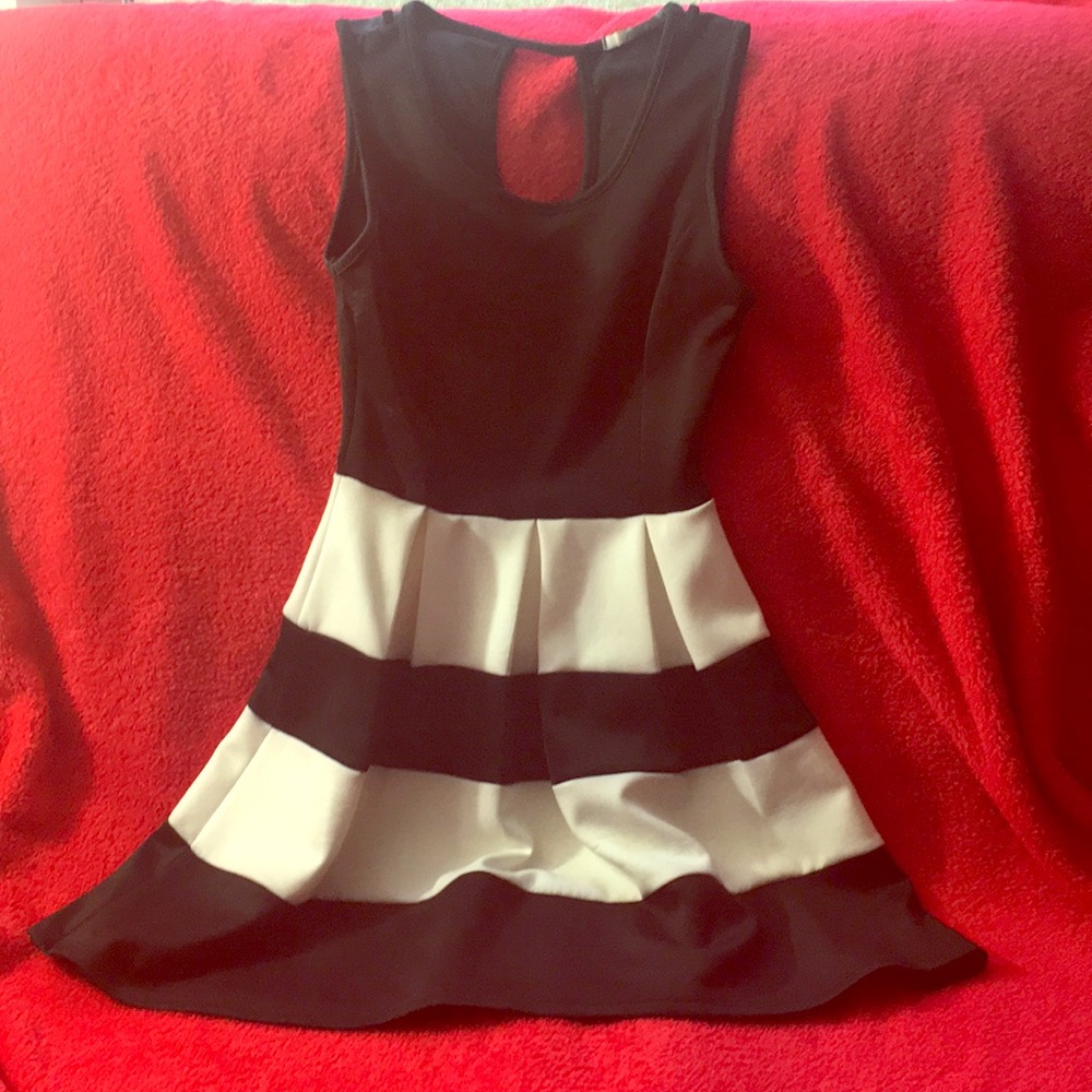 Black and white striped Papaya dress
