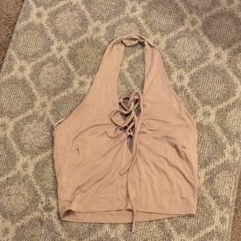 Taller crop laced up top