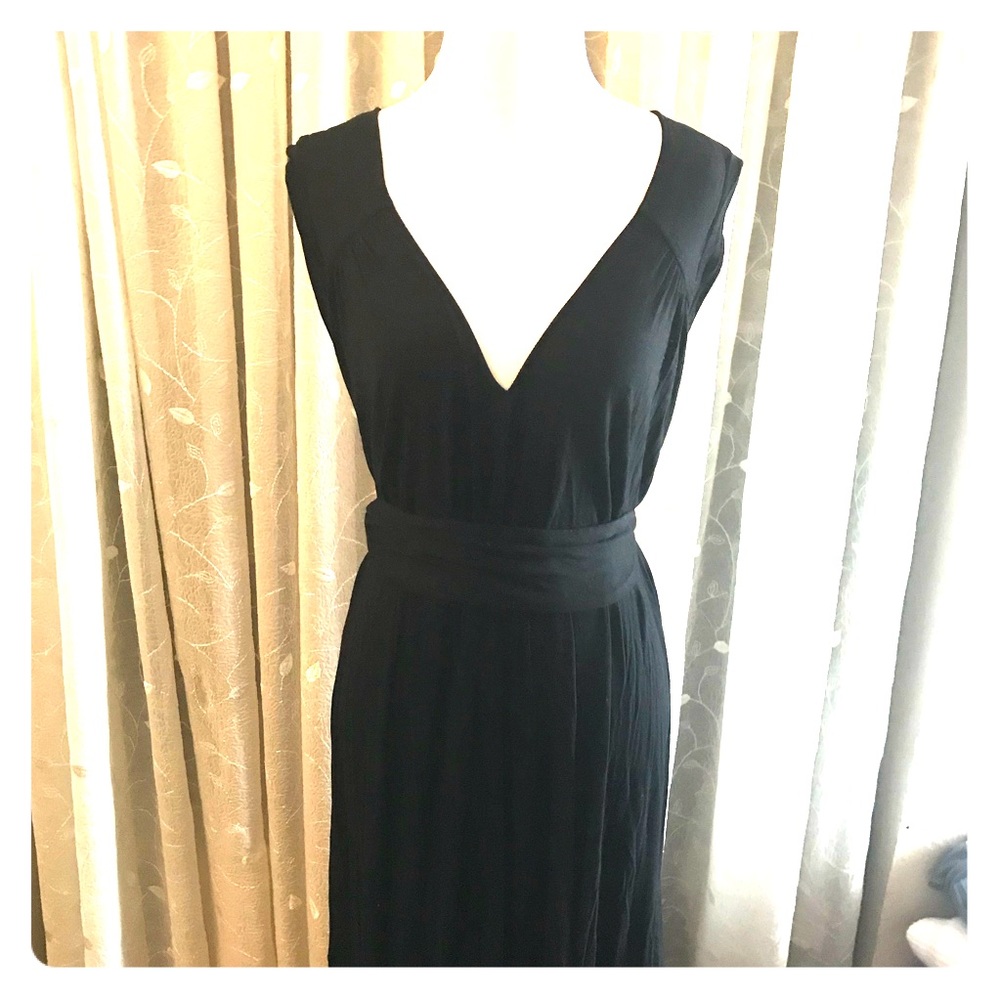 BCBG Belted Asymmetrical Midi Dress