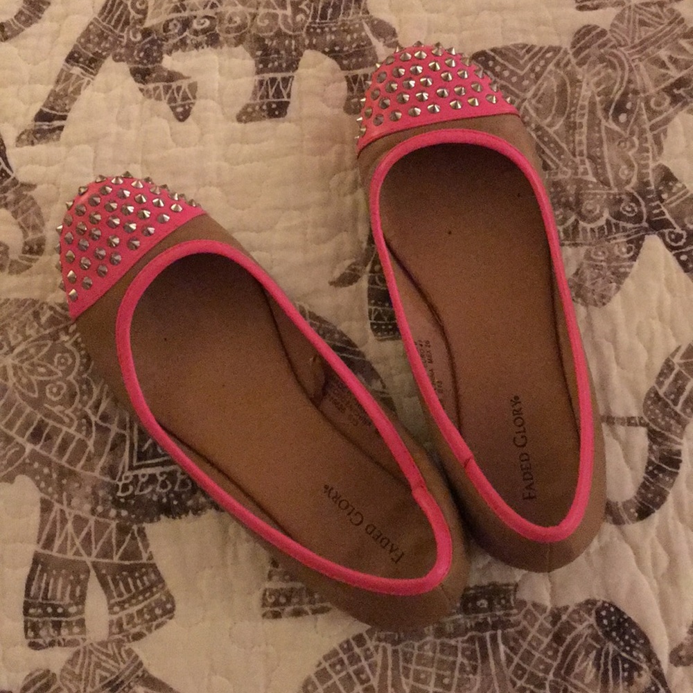Pink studded flats