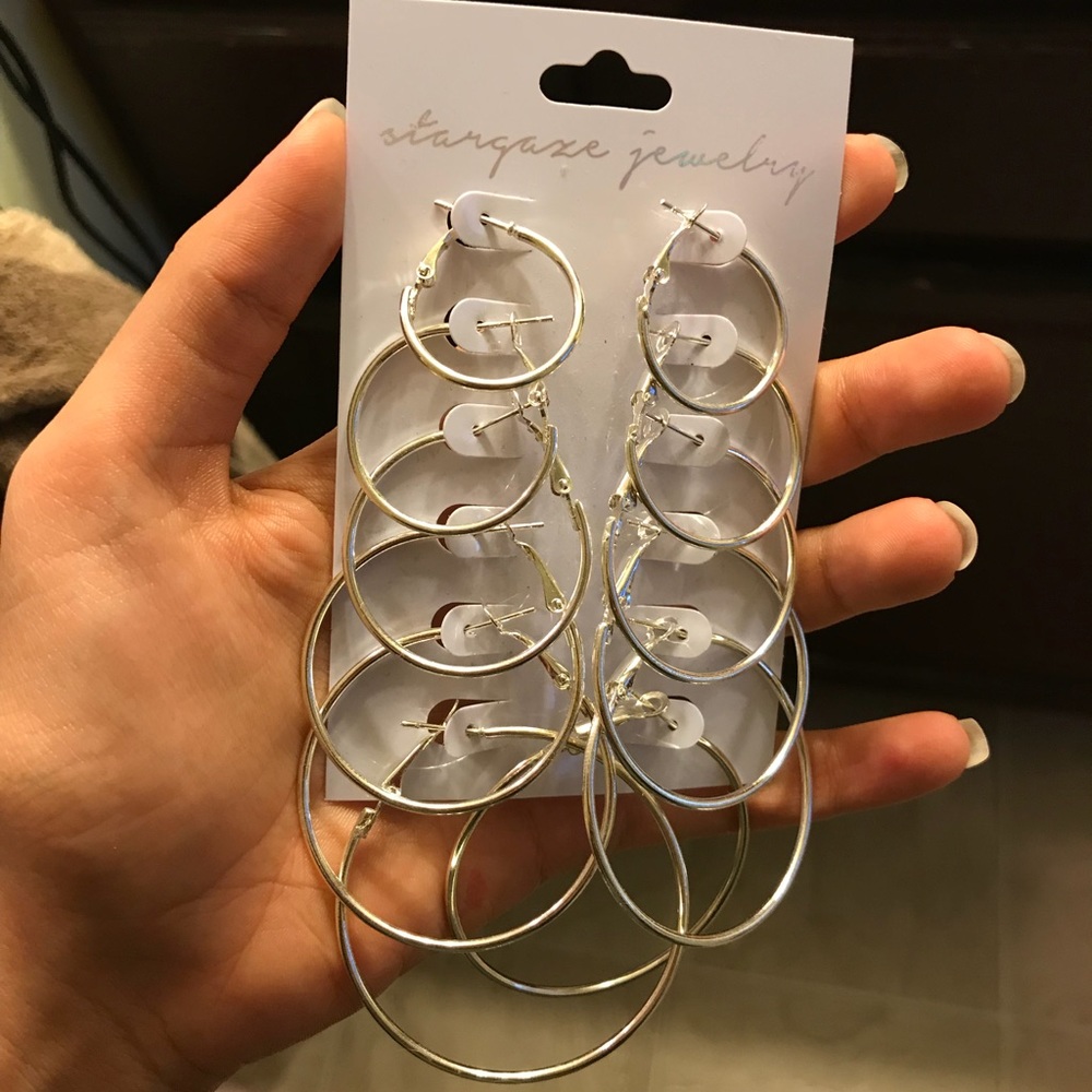 Stargaze Silver Hoop set Earrings