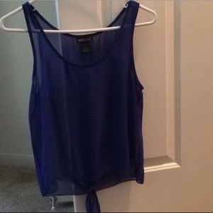 Navy blue sheer top