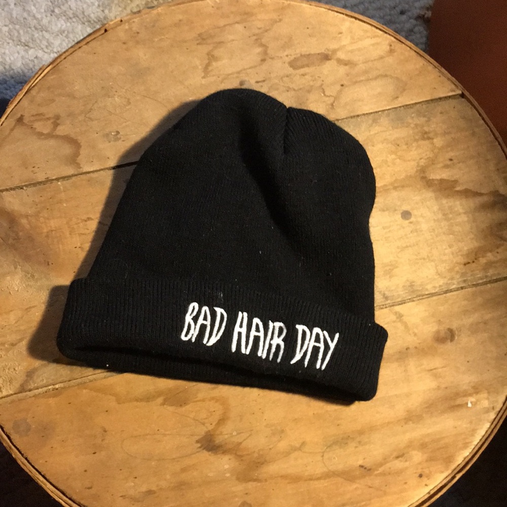 “Bad Hair Day” knit beanie.