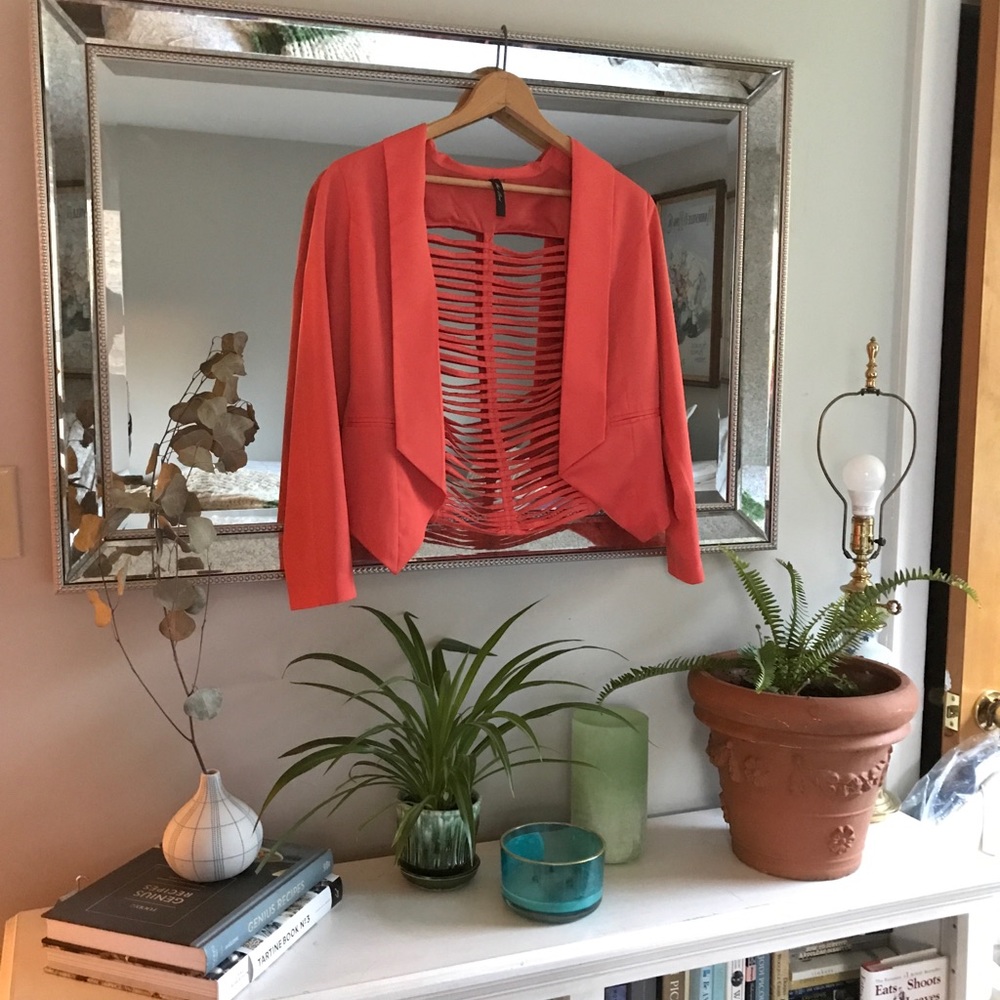 Coral/Pink Uno Coré Blazer with open back