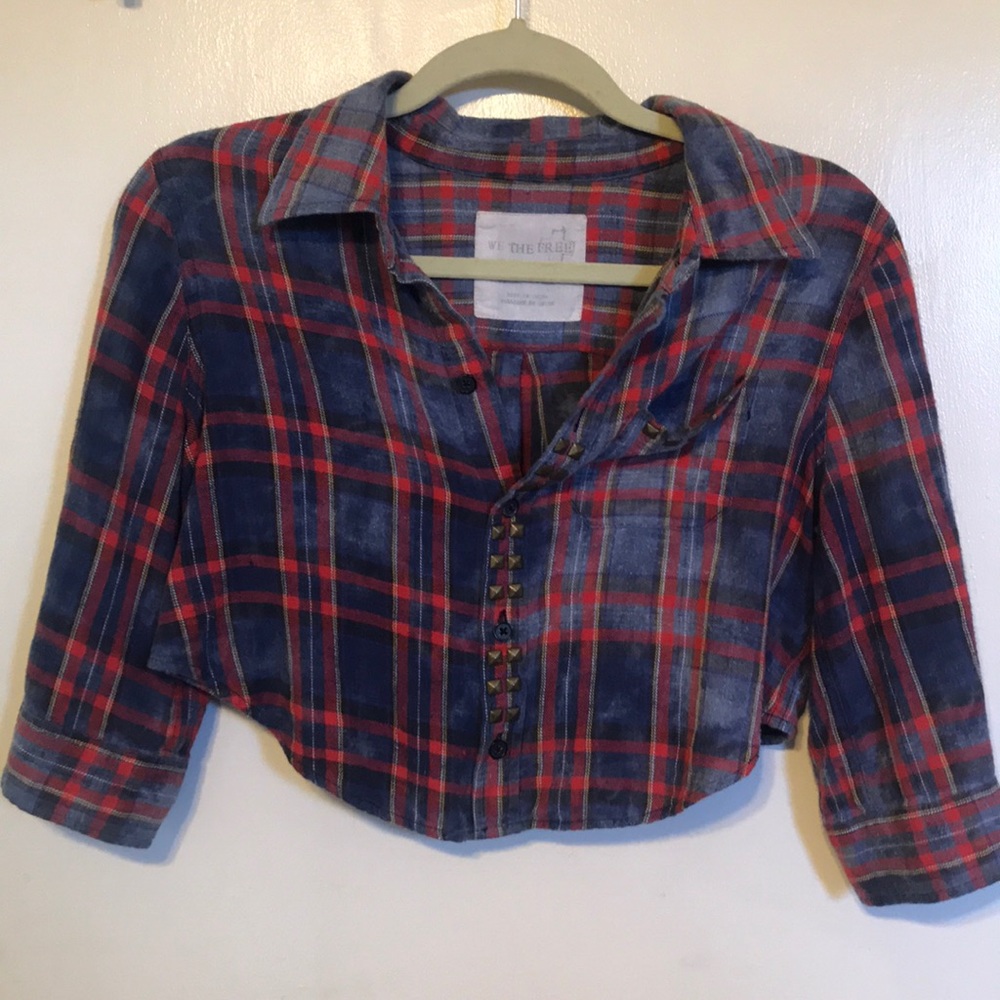 Rare Free People flannel crop top