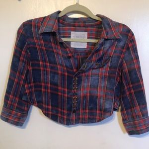 Rare Free People flannel crop top