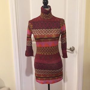 Turtle neck mini dress