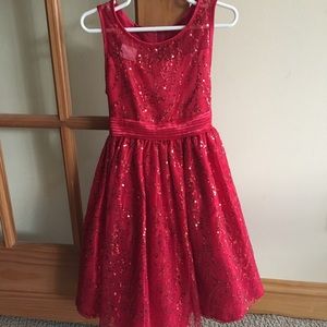 Adorable Girls Red Sequin Dress