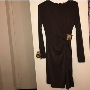 Michael Kors long sleeve brown dress