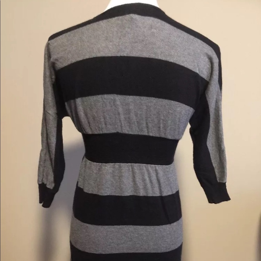 Express Womens Sweater Dress XS Black Gray Stripe - Picture 4 of 5