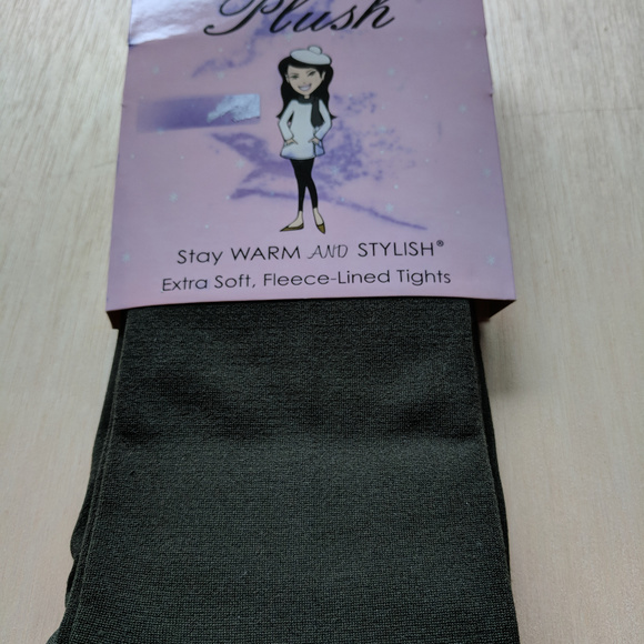 plush-full foot tights-grey large - Picture 4 of 5