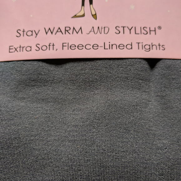 plush-full foot tights-grey large - Picture 3 of 5