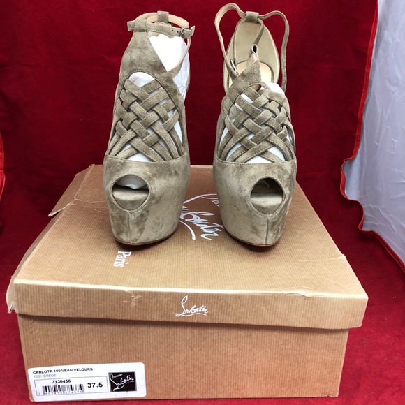 CHRISTIAN LOUBOUTIN Carlota 160 Heels Grege Womens Size 37  Christian Louboutin Carlota 160 Platform heels