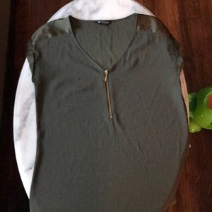 Express Army green zipper top