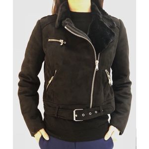 Zara Suede Motorcycle Jacket