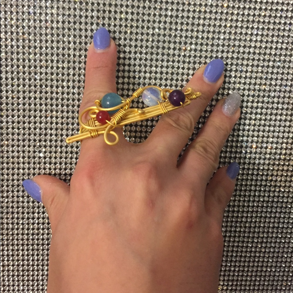 Handmade Matte Gold Ring - Picture 3 of 4