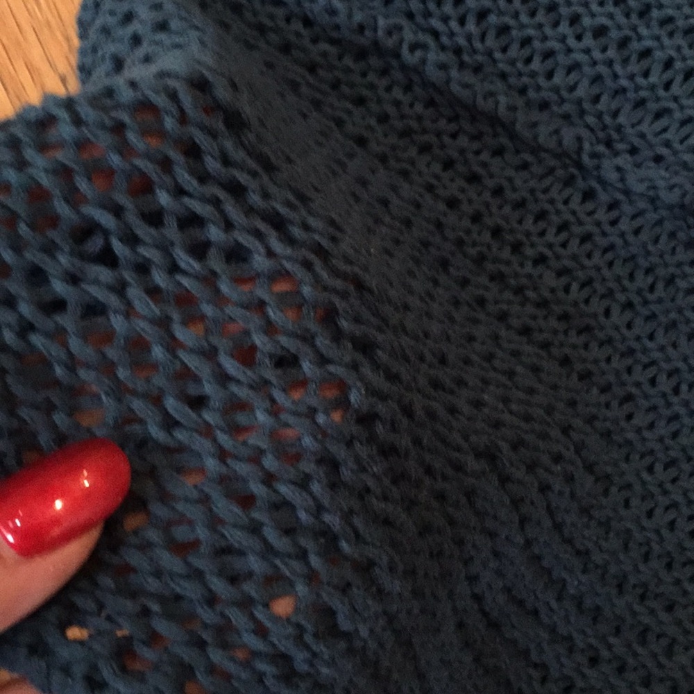 WindiRiver 3/4 sleeve loose knit deep teal/forest - Picture 3 of 6