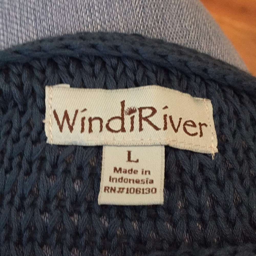 WindiRiver 3/4 sleeve loose knit deep teal/forest - Picture 5 of 6