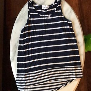 Navy and white stripe top