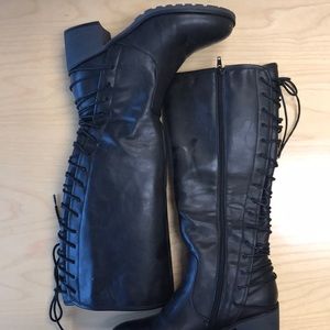 Black lace up boots