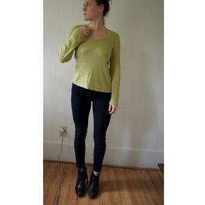 Olive Green V-neck Sweater