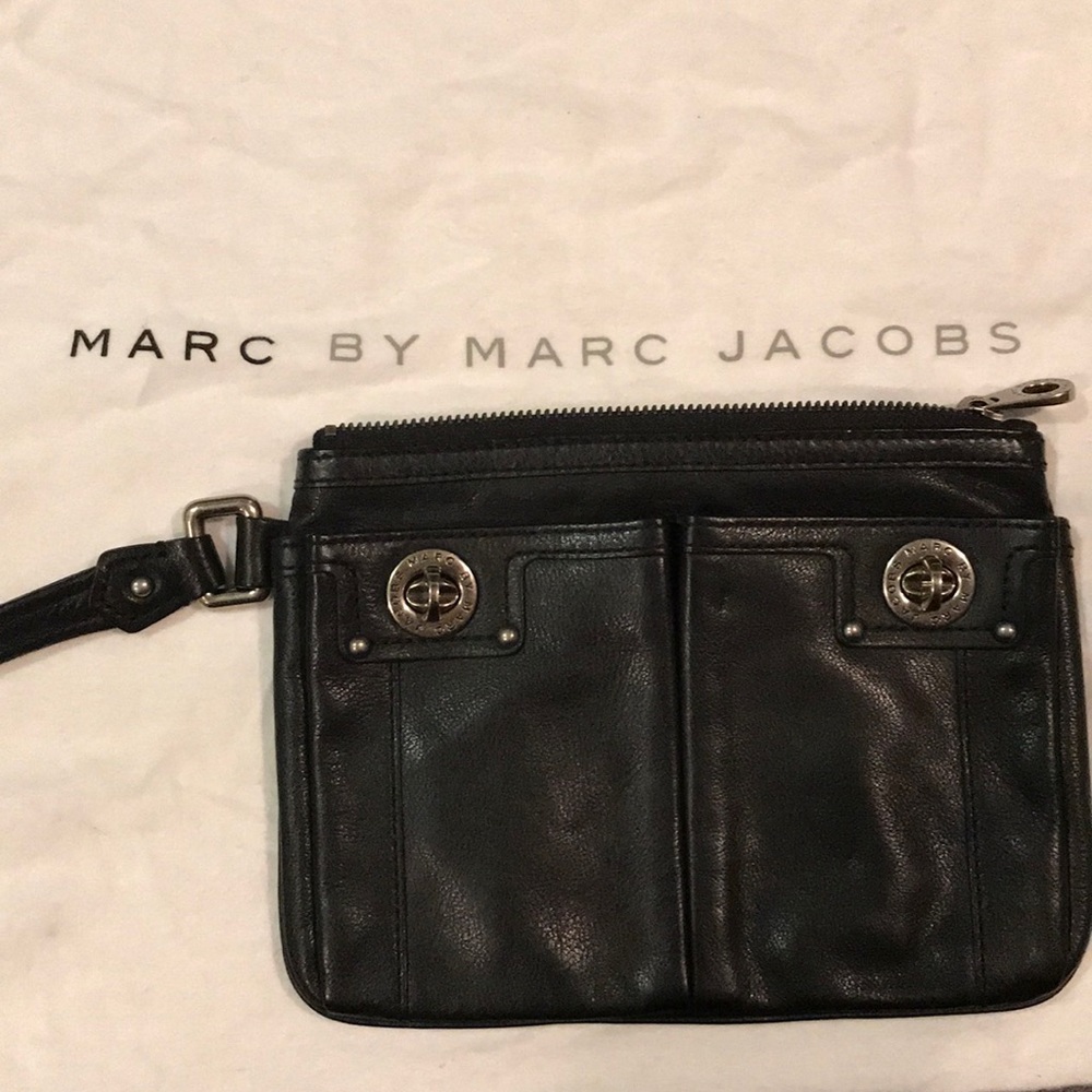Marc By Marc Jacobs Black Leather Wristlet