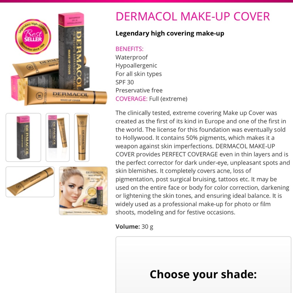 NWT DERMACOL MAKE-UP/COVER