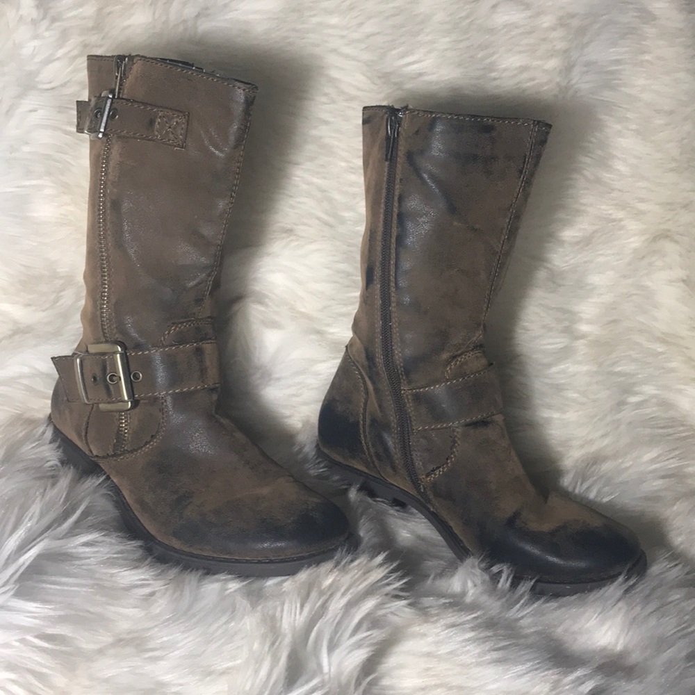 Distressed Biker Boots