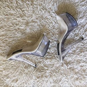 Clear Acrylic Stiletto Mules “stripper heels” 6.5