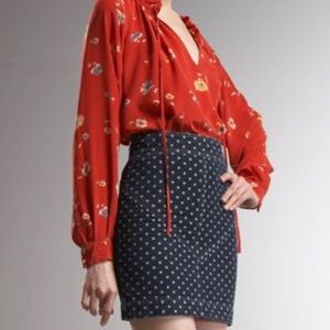 Rebecca Taylor high-waisted denim pencil skirt