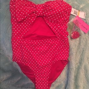 Betsy Johnson red one piece swimsuit