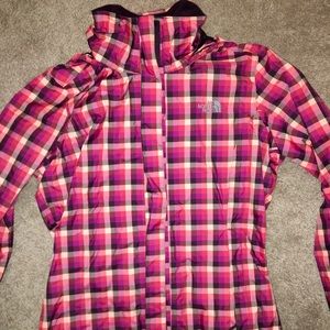 North Face patterned rain jacket