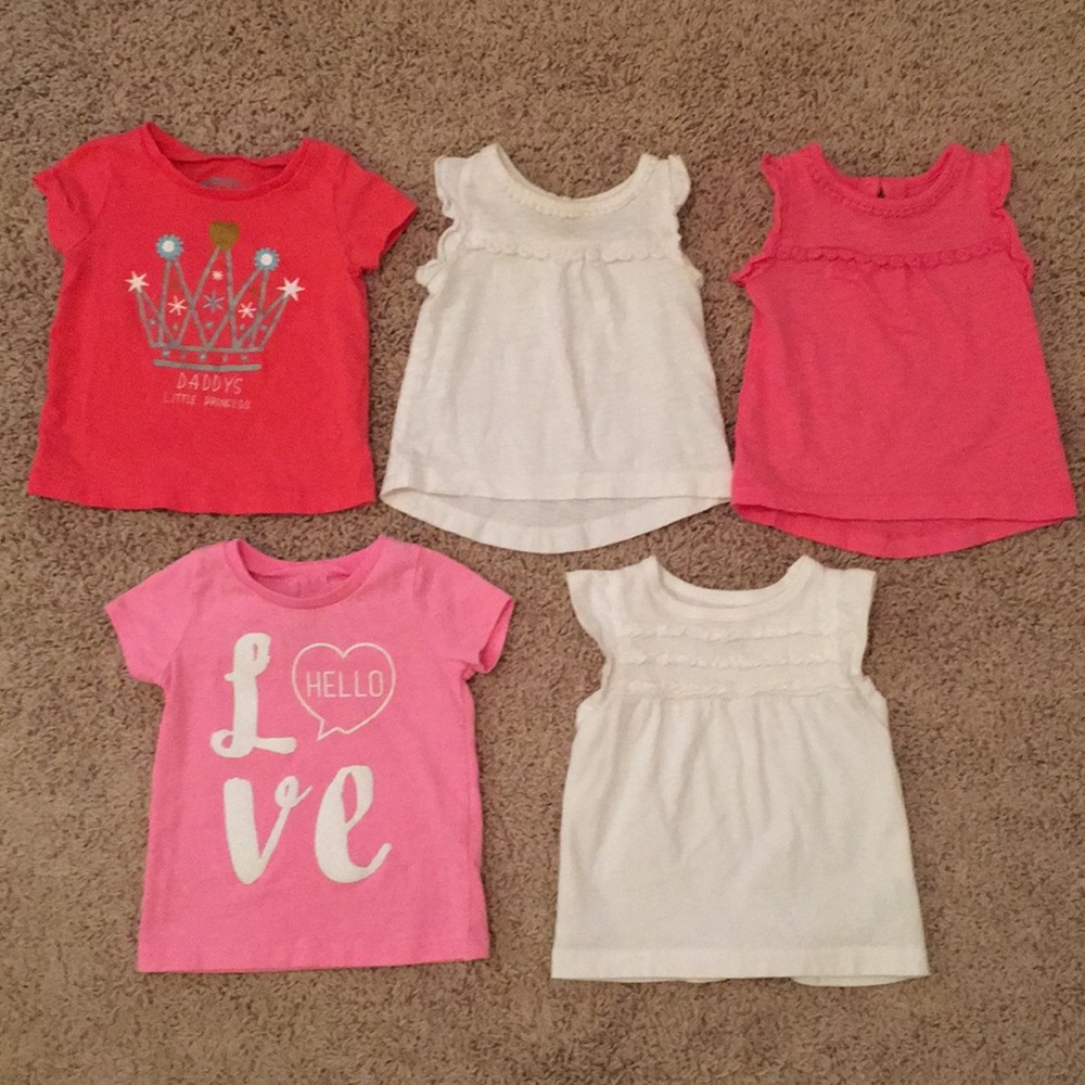 Carters / Oshkosh t shirts - girls 6 months