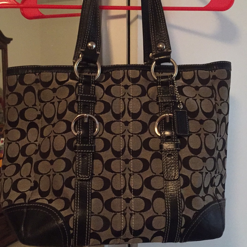 Coach black and grey purse