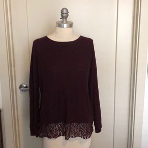Anthropologie lace button back sweater