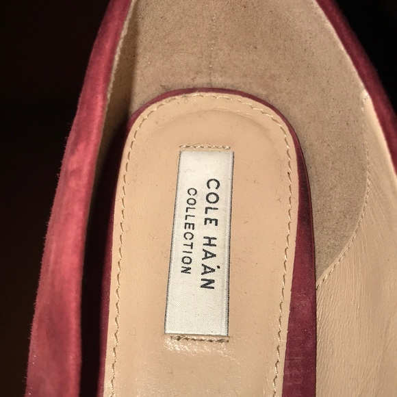 Red Suede Gold Hardware Loafers - Picture 6 of 6