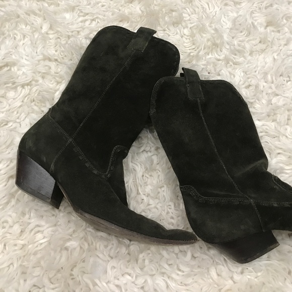 Michael Kors hunter green cowboys suede boots - Picture 4 of 8