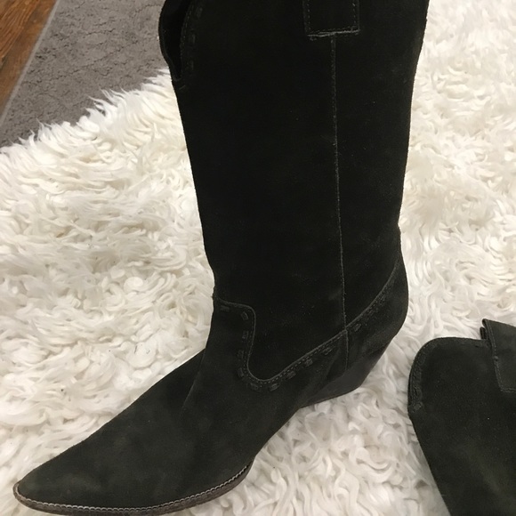 Michael Kors hunter green cowboys suede boots - Picture 6 of 8