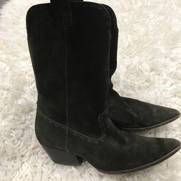 Michael Kors hunter green cowboys suede boots - Picture 8 of 8