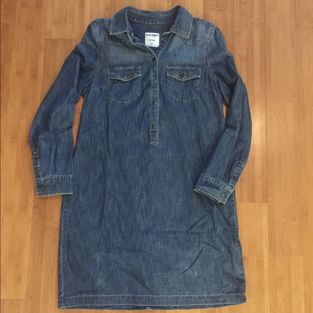 Denim shift dress