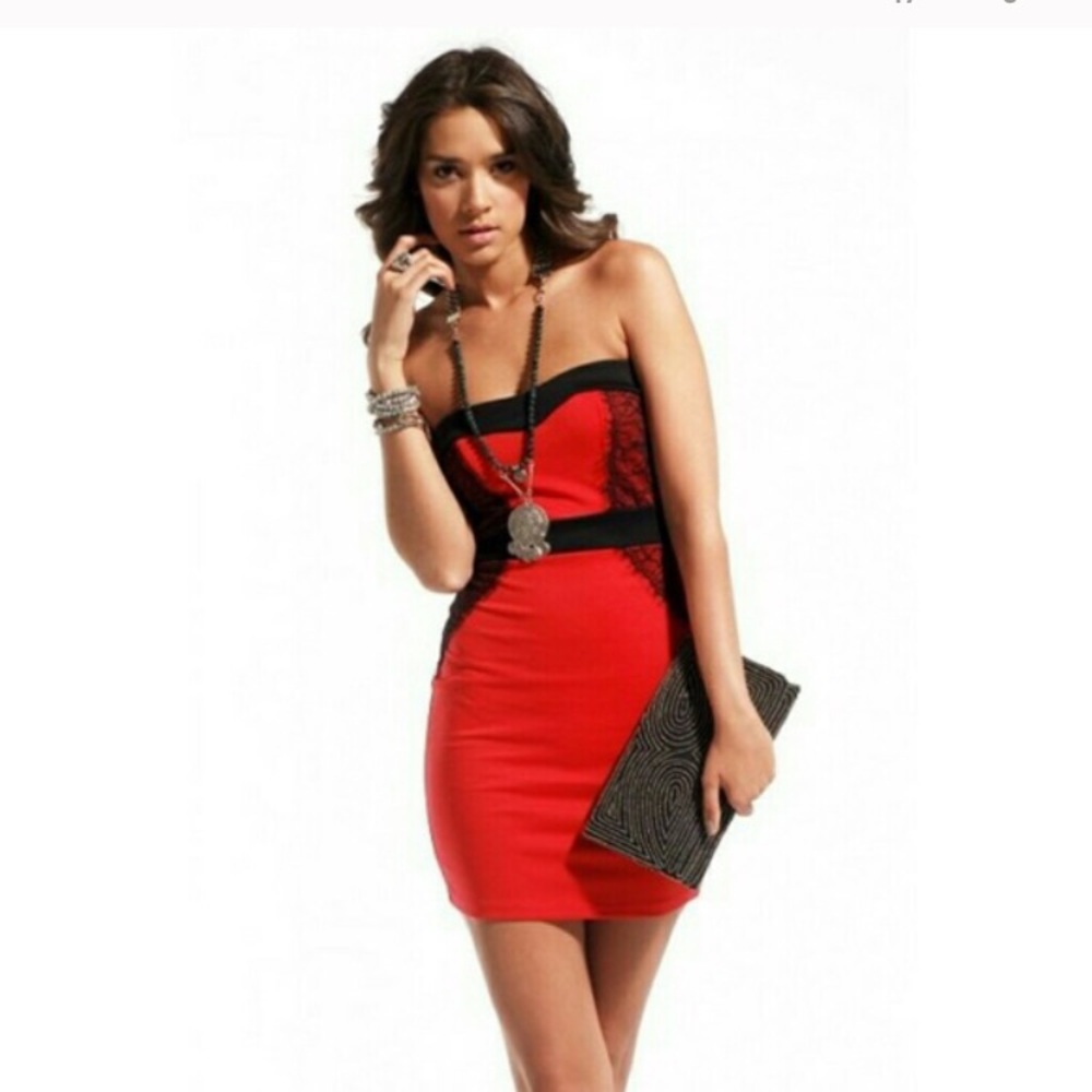 Akira red and black dress